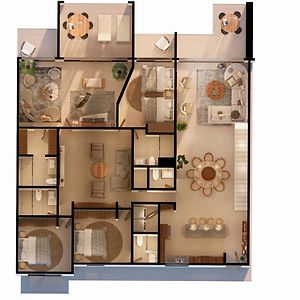 Apartamento Deluxe de 4 Dormitorios